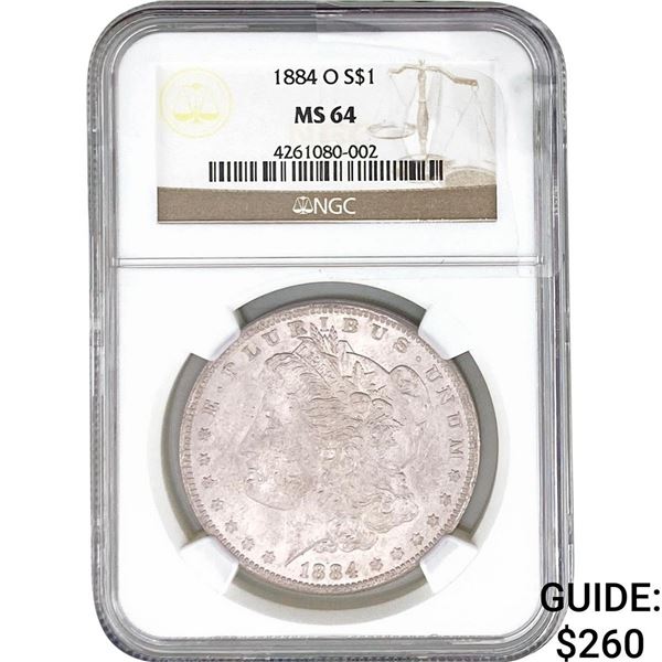 1884-O Morgan Silver Dollar NGC MS64
