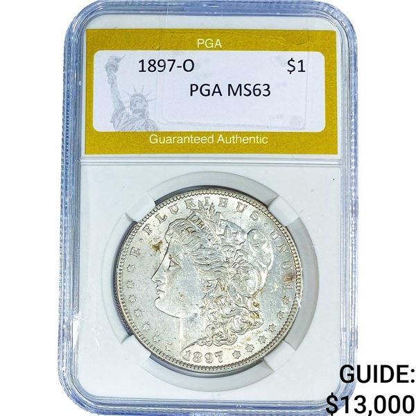 1897-O Morgan Silver Dollar PGA MS63