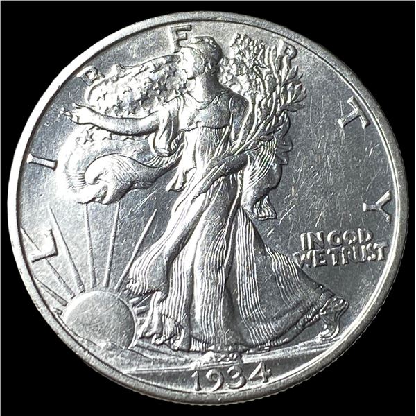 1934-S Silver Walking Liberty Half Dollar  CHOICE AU
