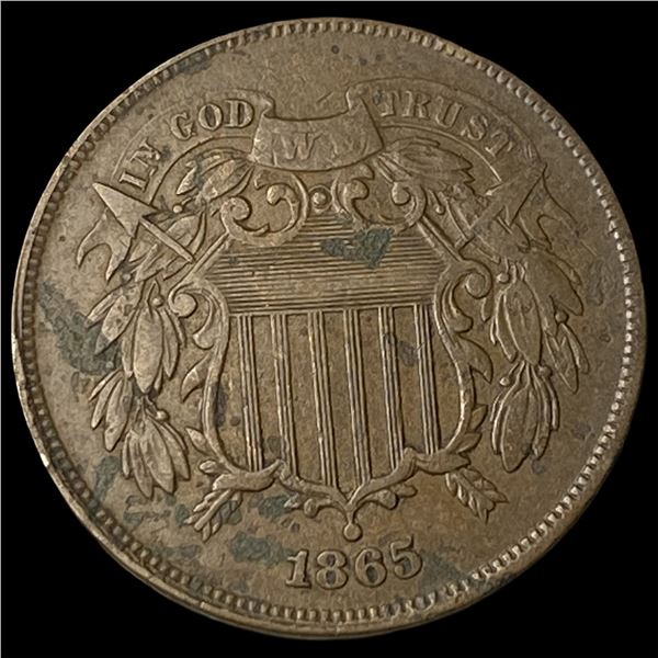 1865 Two-Cent Piece NEARLY UNCIRCULATED