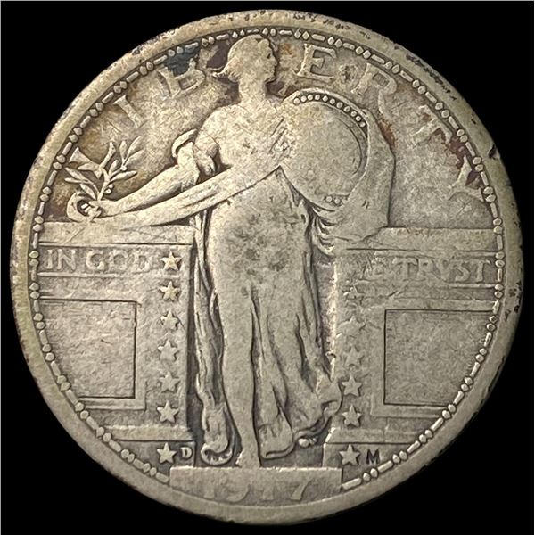 1917-D Type 1 Standing Liberty Quarter NEARLY  UNCIRCULATED