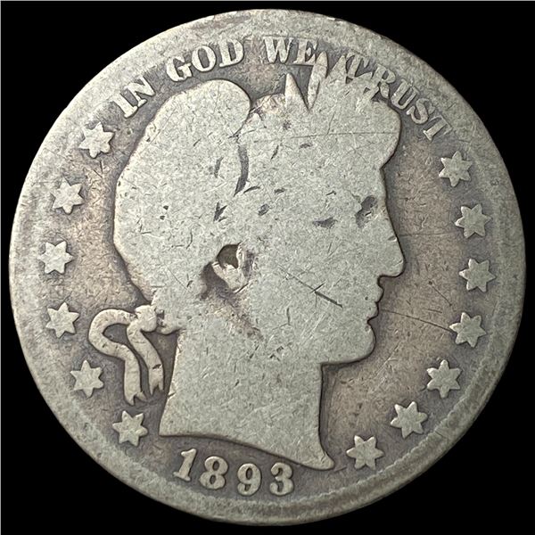 1893-S Silver Barber Half Dollar LIGHTLY  CIRCULATED