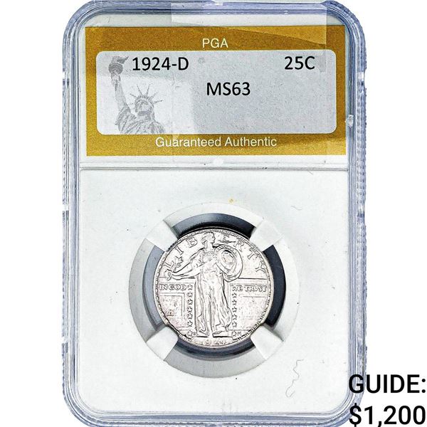 1924-D Standing Liberty Quarter PGA MS63