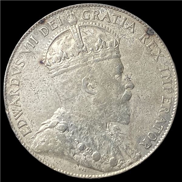 1908 Canada Silver 50 Cents NEARLY  UNCIRCULATED