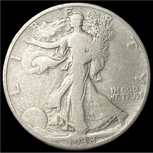 1938-D Silver Walking Liberty Half Dollar  LIGHTLY CIRCULATED