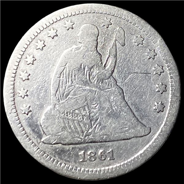 1861 Seated Liberty Quarter NICELY CIRCULATED