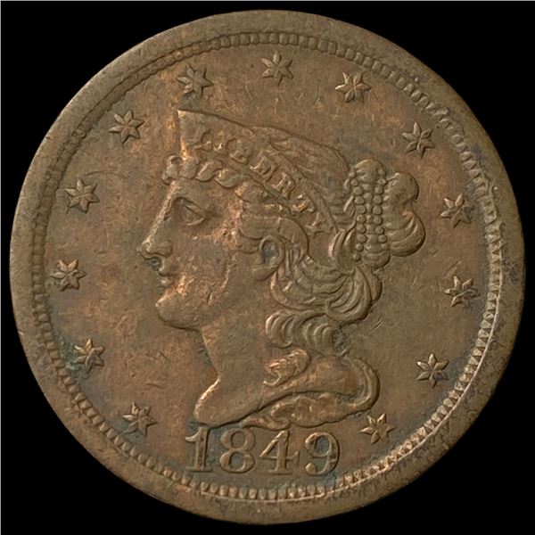 1849 Braided Hair Half Cent CLOSELY  UNCIRCULATED