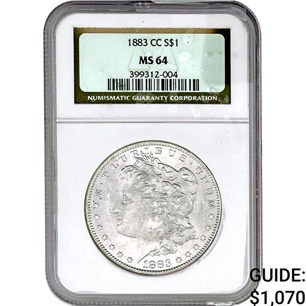 1883-CC Morgan Silver Dollar NGC MS64