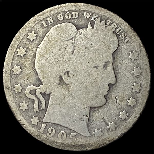 1905-O Silver Barber Quarter NICELY  CIRCULATED