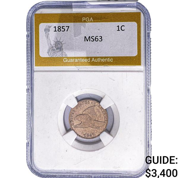 1857 Flying Eagle Cent PGA MS63