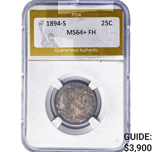 1894-S Barber Quarter PGA MS64+ FH