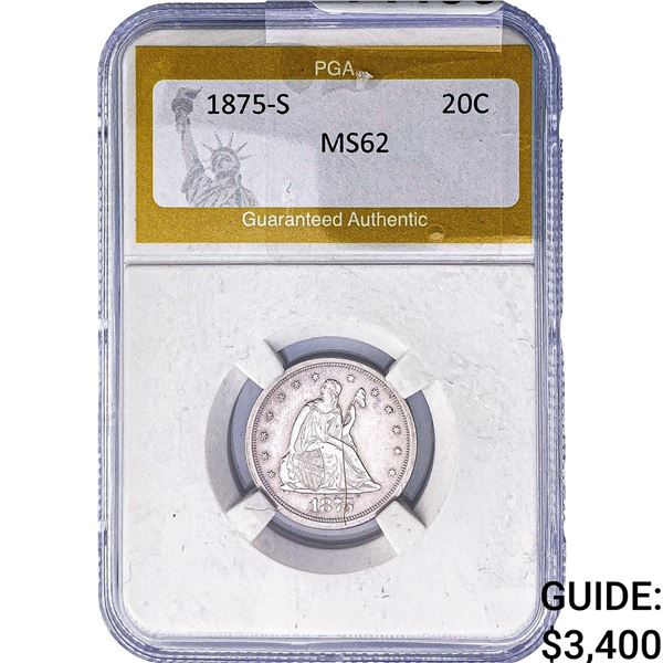 1875-S Twenty Cent Piece PGA MS62