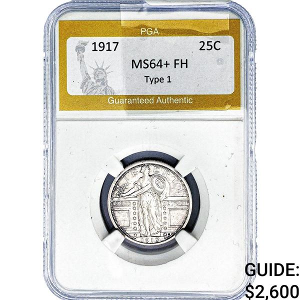 1917 Standing Liberty Quarter PGA MS64+ FH  Type 1