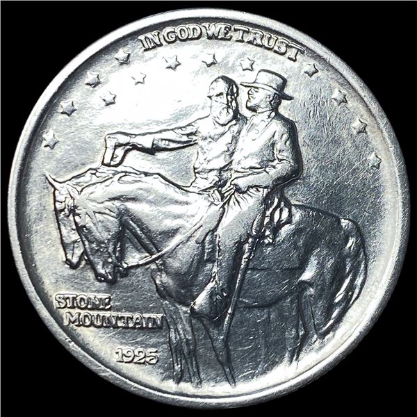 1925 Silver Stone Mountain Half Dollar NEARLY  UNCIRCULATED