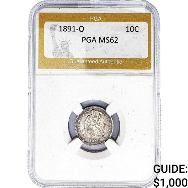 1891-O Seated Liberty Dime PGA MS62