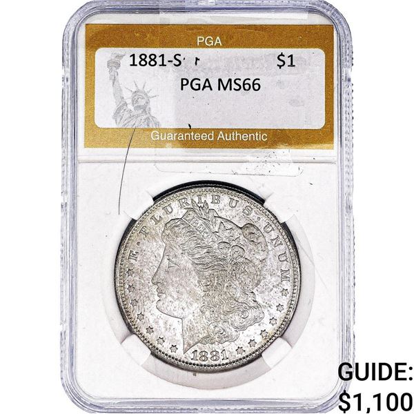 1881-S Morgan Silver Dollar PGA MS66