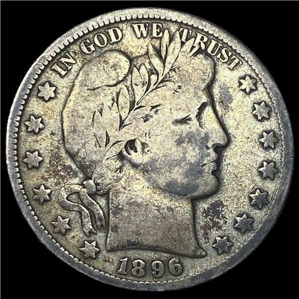 1896-S Silver Barber Half Dollar NICELY  CIRCULATED