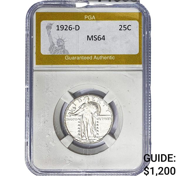 1926-D Standing Liberty Quarter PGA MS64