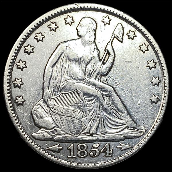 1854-O Arrows Seated Liberty Silver Half  Dollar CLOSELY UNCIRCULATED