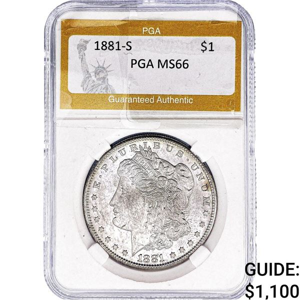 1881-S Morgan Silver Dollar PGA MS66