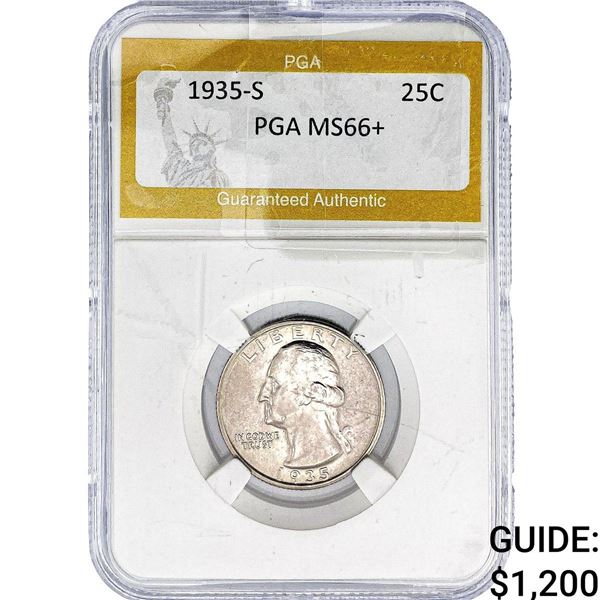 1935-S Washington Silver Quarter PGA MS66+