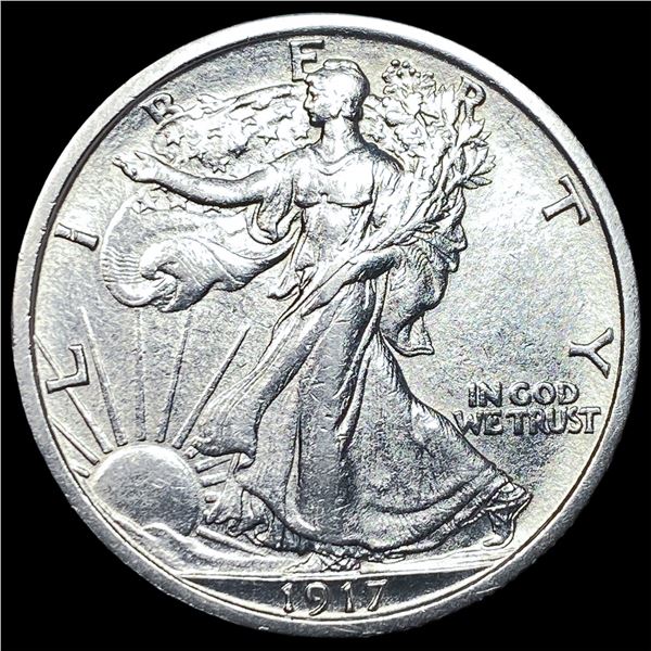 1917 Silver Walking Liberty Half Dollar  CHOICE AU