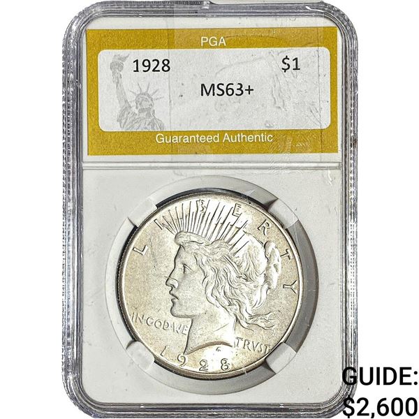 1928 Silver Peace Dollar PGA MS63+