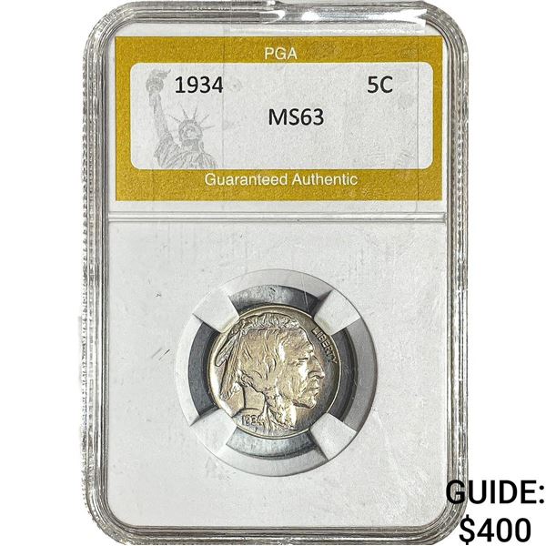 1934 Buffalo Nickel PGA MS63