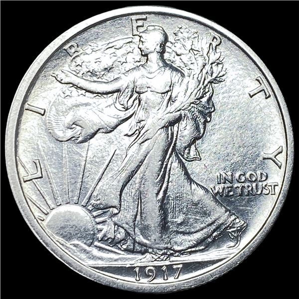 1917-D Walking Liberty Half Dollar CLOSELY  UNCIRCULATED