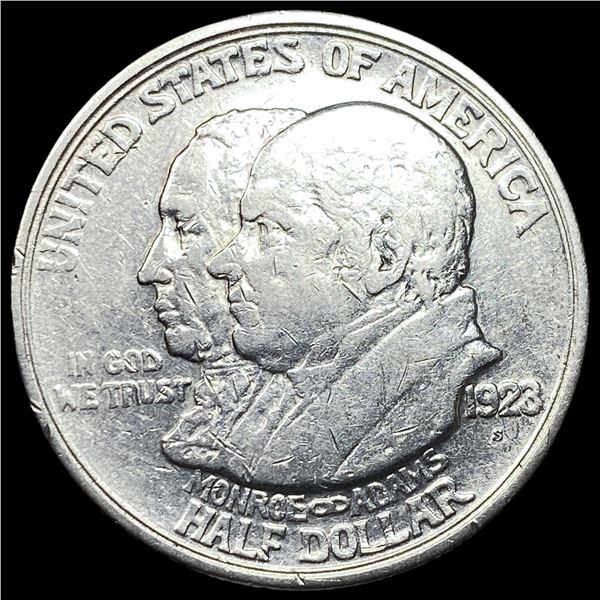 1923-S Silver Monroe Doctrine Half Dollar  NEARLY UNCIRCULATED