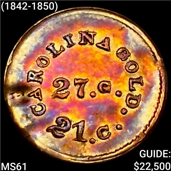 (1842-1850) A. Bechtler G$1 27G, 21C, Plain Edge UNCIRCULATED