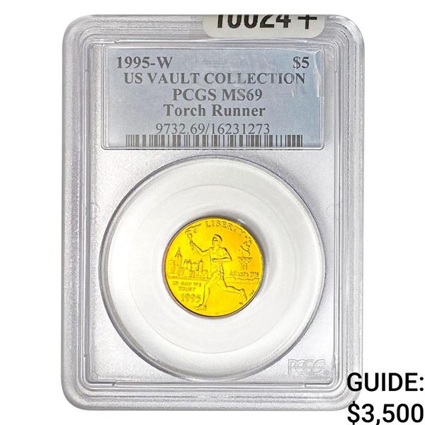 1995-W $5 .2419oz Gold U.S. Vault Col. Torch  Runner PCGS MS63