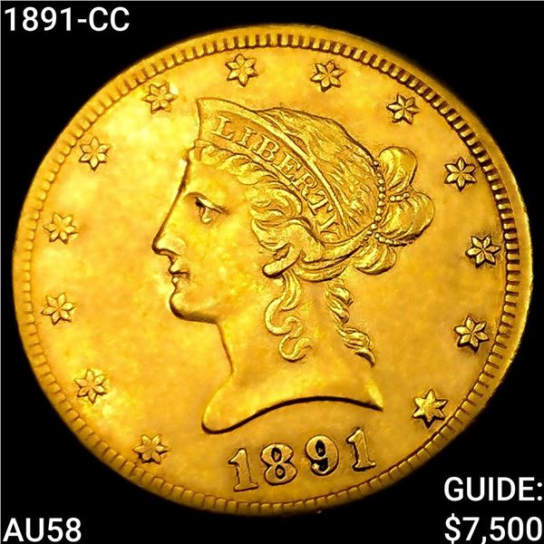 1891-CC $10 Gold Eagle CHOICE AU