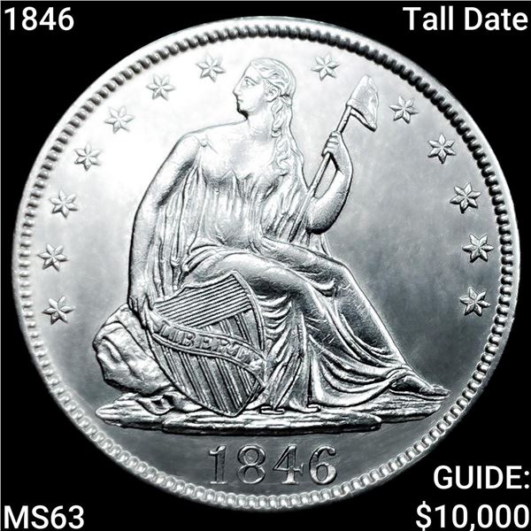 1846 Tall Date Seated Liberty Half Dollar CHOICE BU