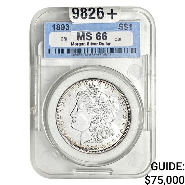 1893 Morgan Silver Dollar CSI MS66