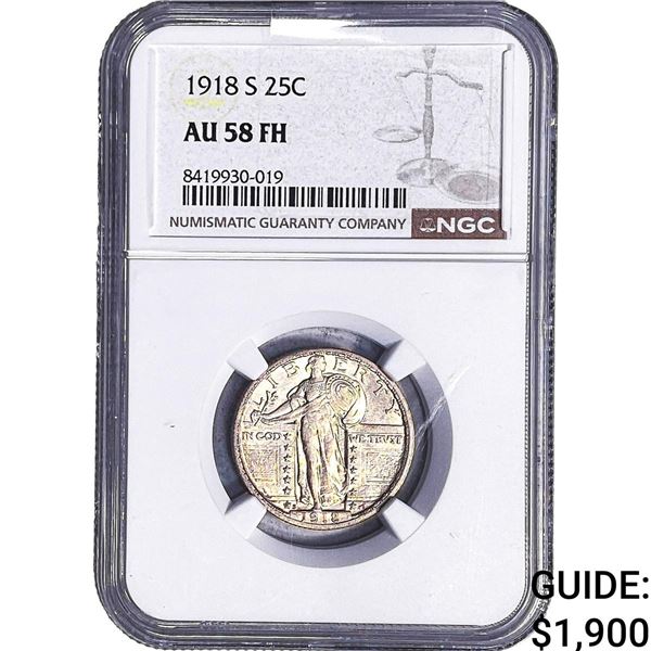 1918-S Standing Liberty Quarter NGC AU58 FH