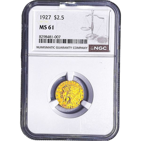 1927 $2.50 Gold Quarter Eagle NGC MS61