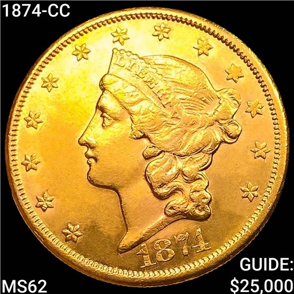 1874-CC $20 Gold Double Eagle UNCIRCULATED