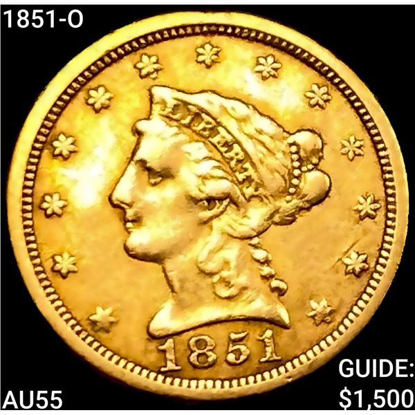 1851-O $2.50 Gold Quarter Eagle HIGH GRADE