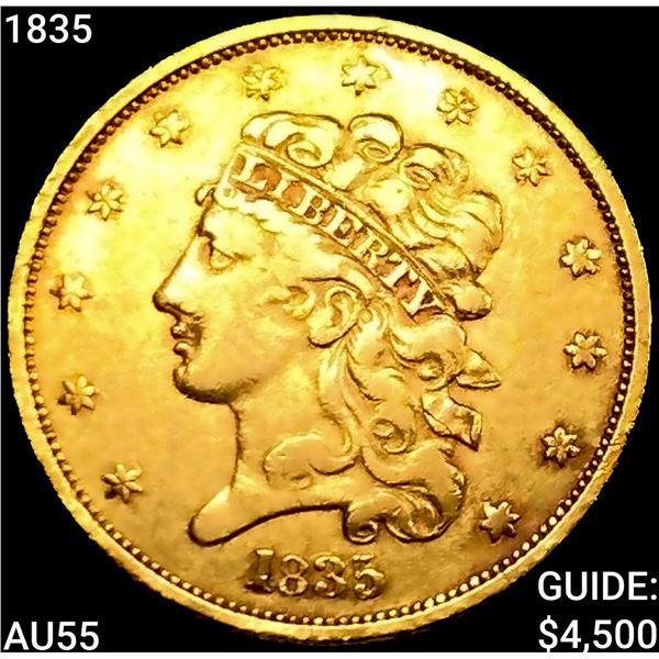 1835 $5 Gold Half Eagle HIGH GRADE