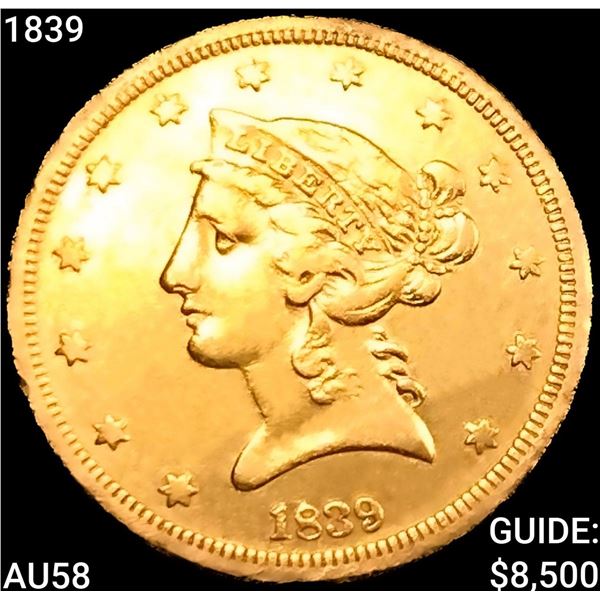 1839 $5 Gold Half Eagle CHOICE AU