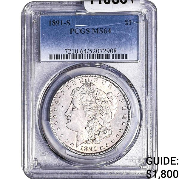 1891-S Morgan Silver Dollar PCGS MS64