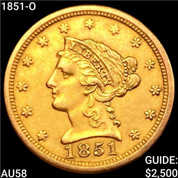 1851-O $2.50 Gold Quarter Eagle CHOICE AU