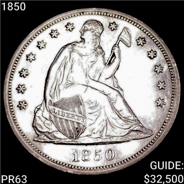 1850 Seated Liberty Dollar CHOICE PROOF