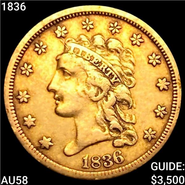 1836 $2.50 Gold Quarter Eagle CHOICE AU