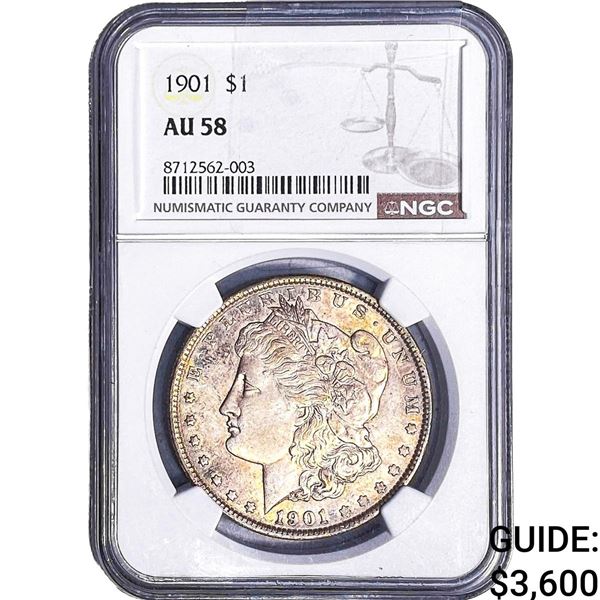 1901 Morgan Silver Dollar NGC AU58
