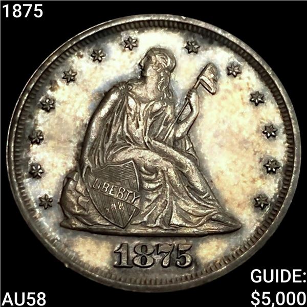 1875 Twenty Cent Piece CHOICE AU