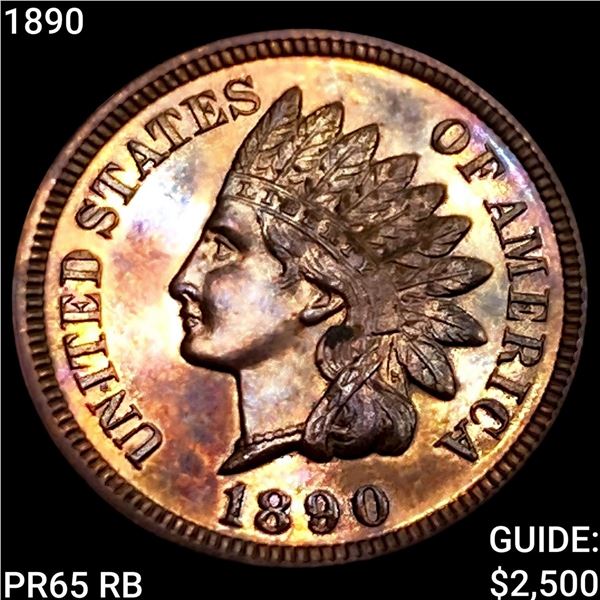 1890 Indian Head Cent CHOICE PROOF RB