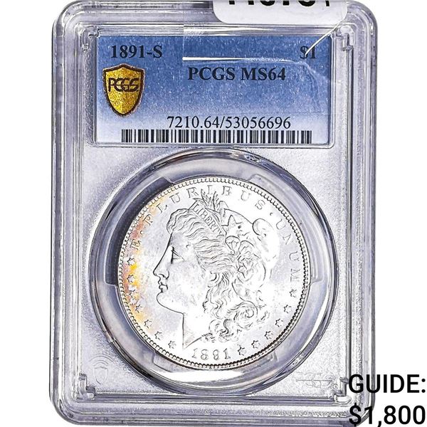 1891-S Morgan Silver Dollar PCGS MS64