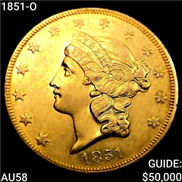 1851-O $20 Gold Double Eagle CHOICE AU